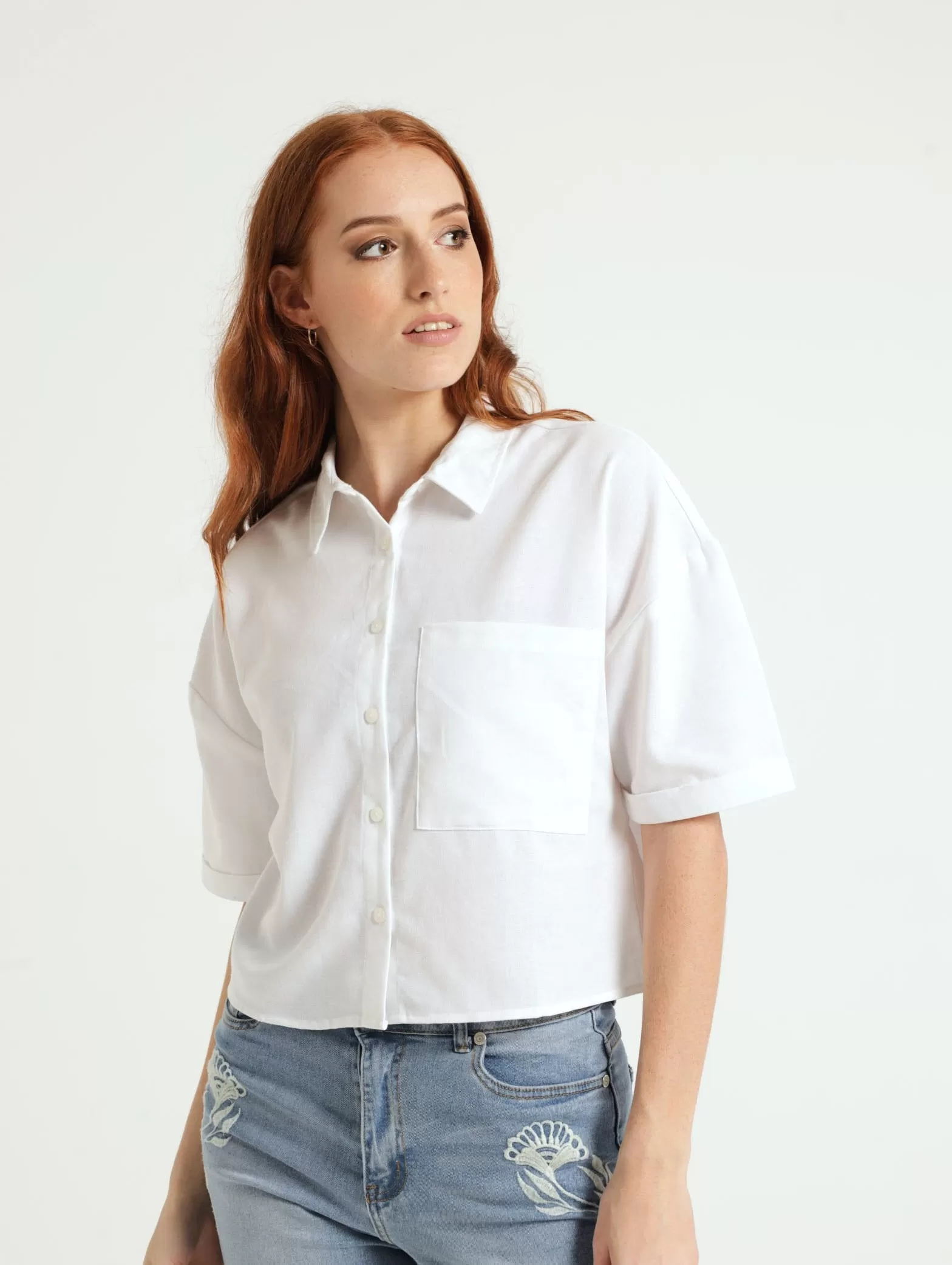 1 Pockey Boxy Shirt - White