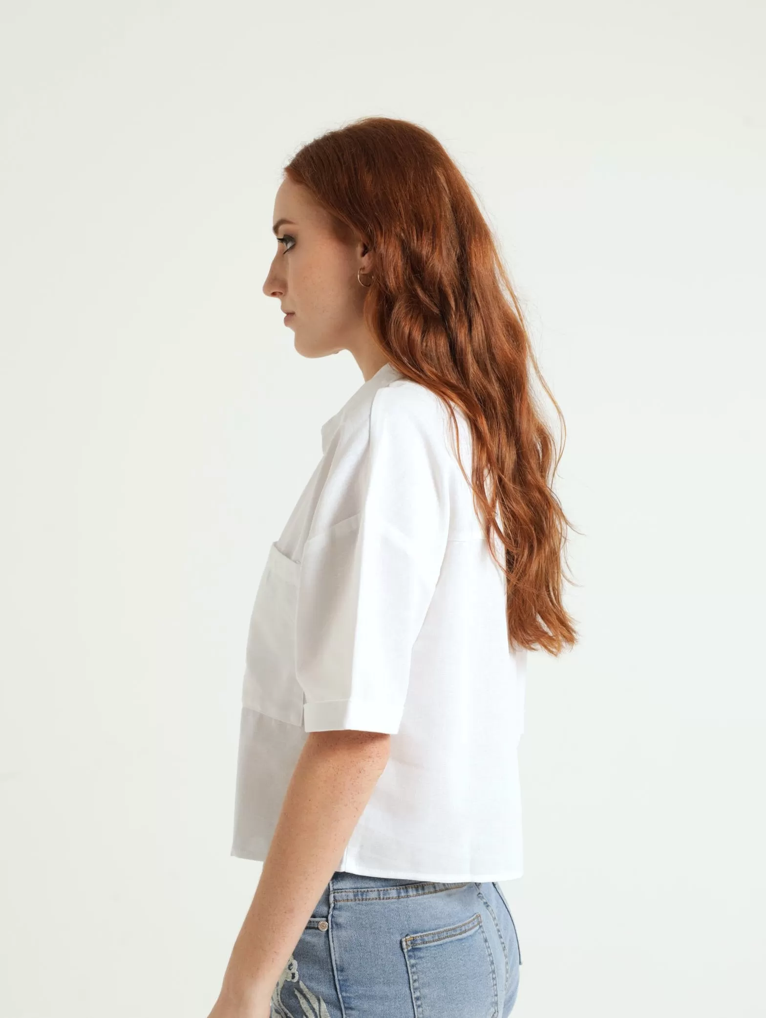 1 Pockey Boxy Shirt - White