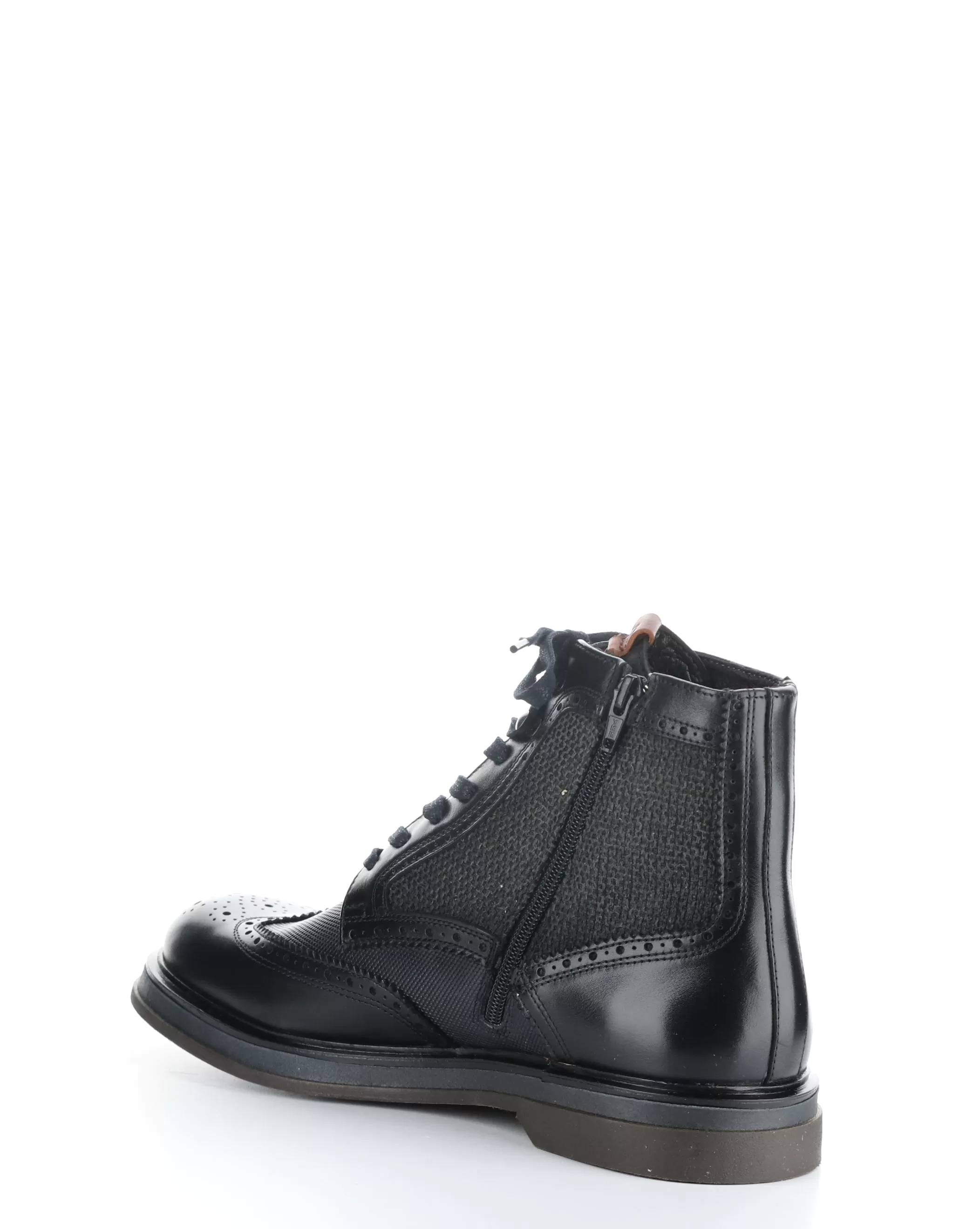 12432 BLACK COMBO Round Toe Boots