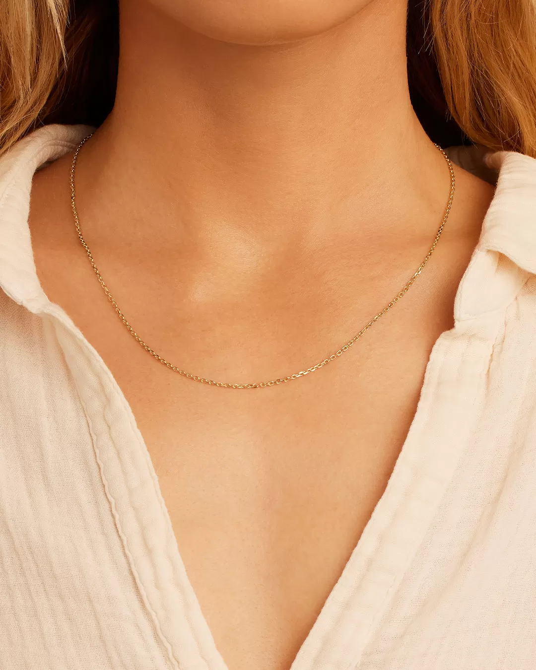 14k Gold Mini Link Necklace