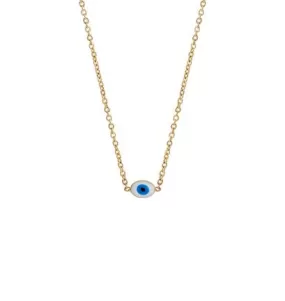 14k Tiny Enamel Eye Necklace