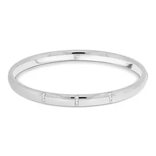 14K White Gold Fjory Bracelet Diamond Stripes