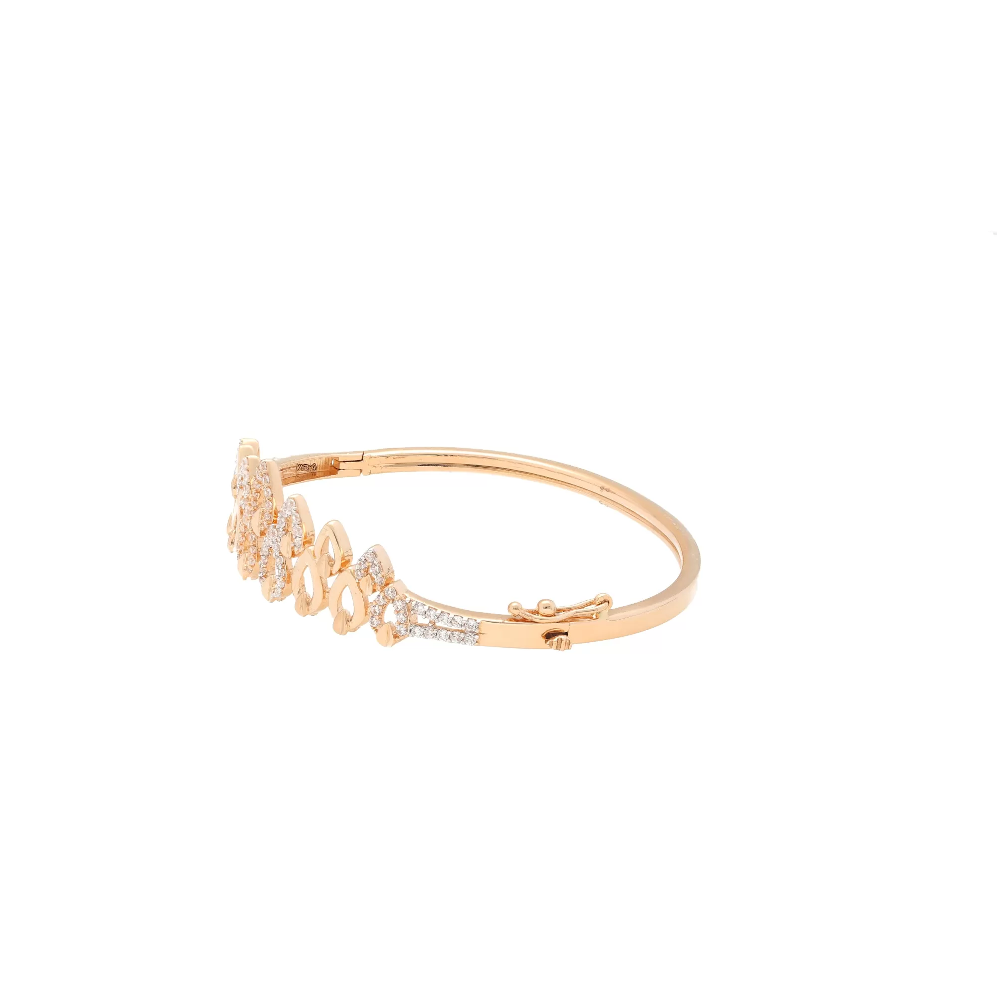 18K Rose Gold & CZ Bangle (13.3gm)