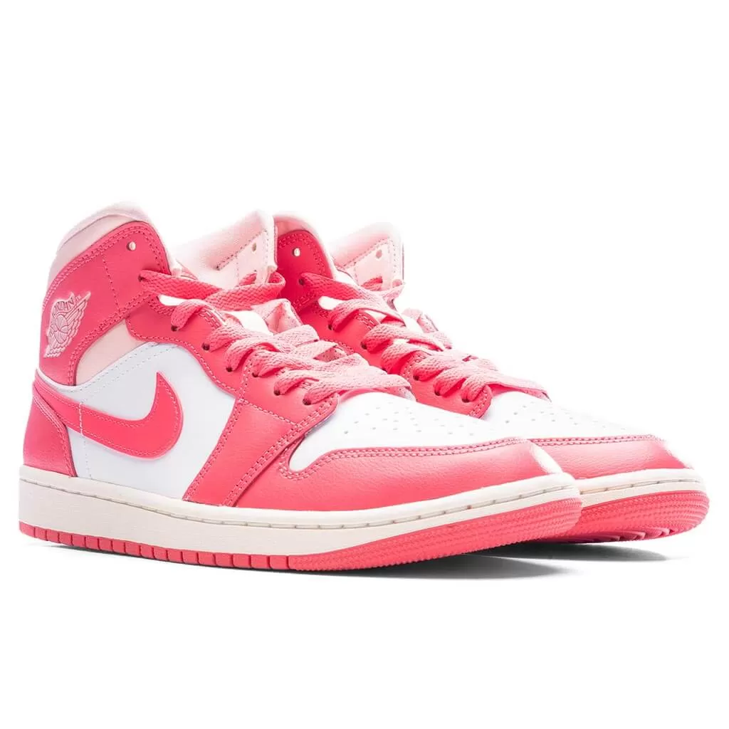 Air Jordan 1 Mid Women's - White/Sea Coral/Atmosphere