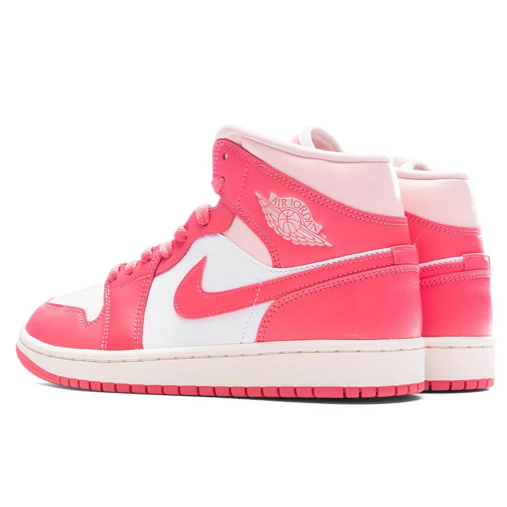 Air Jordan 1 Mid Women's - White/Sea Coral/Atmosphere