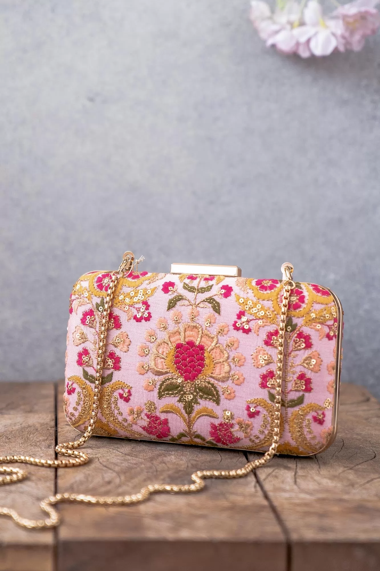 Alanna Pink Box Clutch