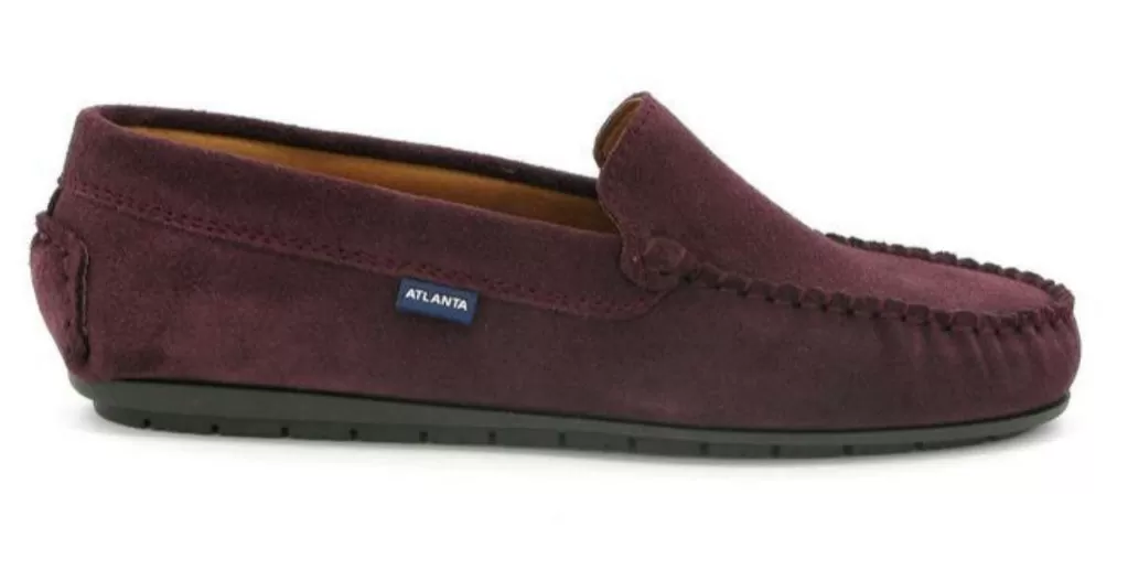 Altanta Moccasin Burgundy Suede Leather Loafer