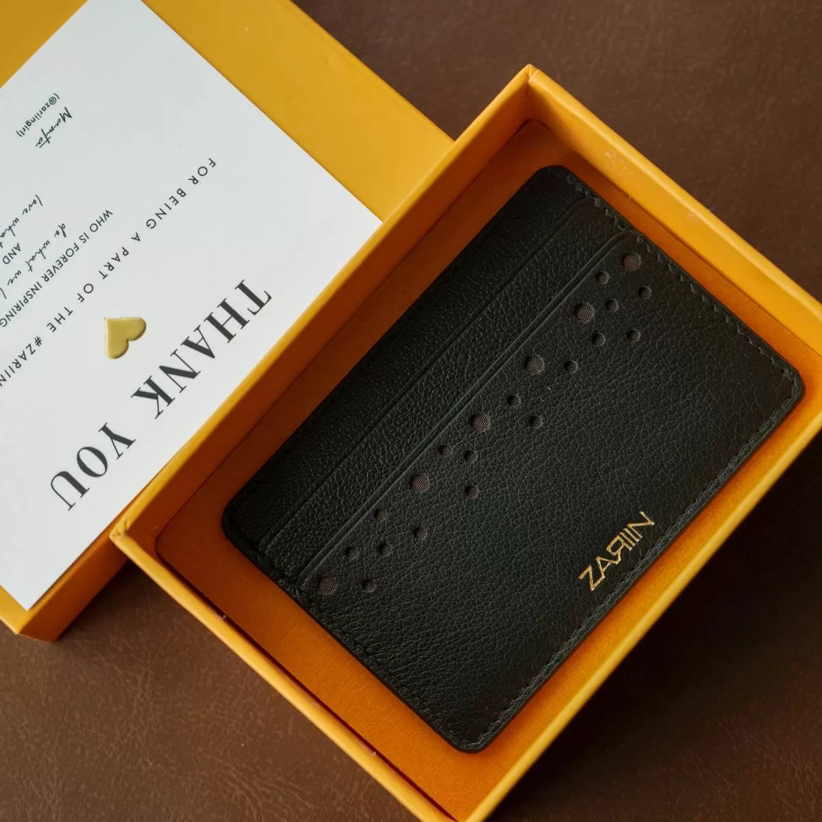 Artisanal Leather Card Holder in Black