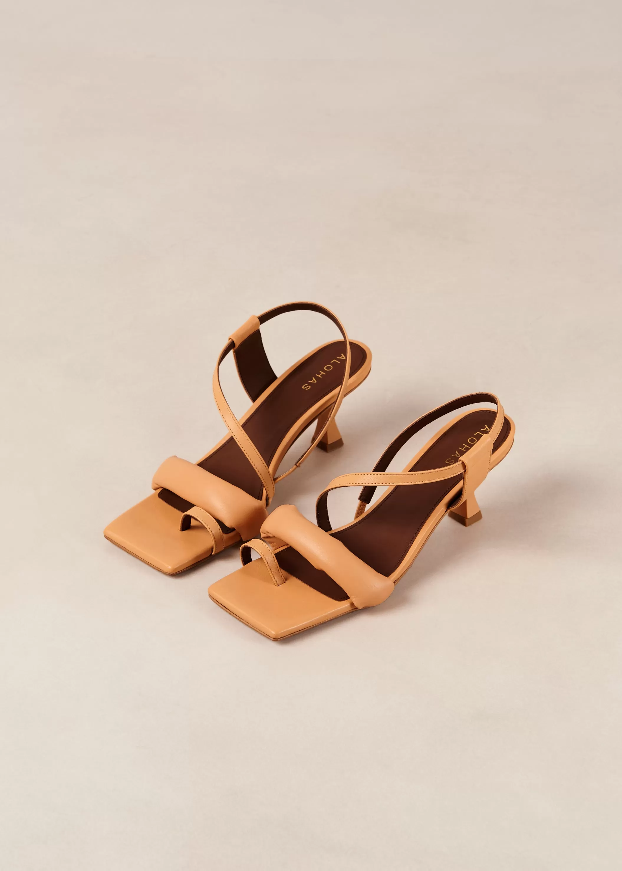 Asymmetric Straps Tangy Orange Leather Sandals