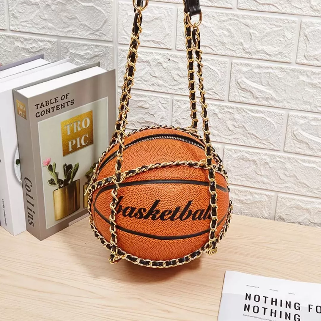 B139 - ORANGE BASKETBALL PURSE