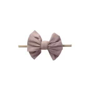 Baby Mini Textured Bow Headband in Tawny