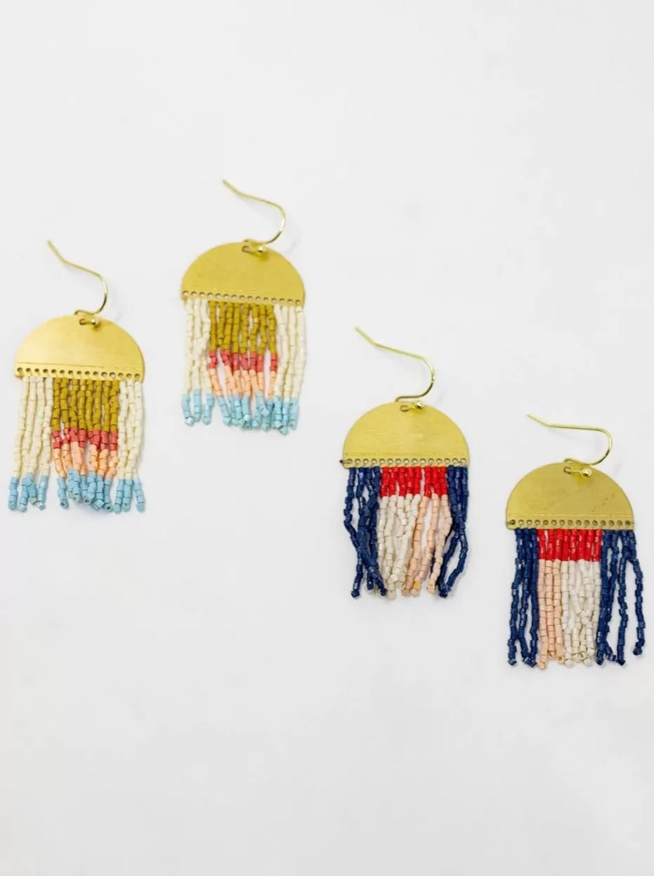 Birdie Abstract Fringe Earring