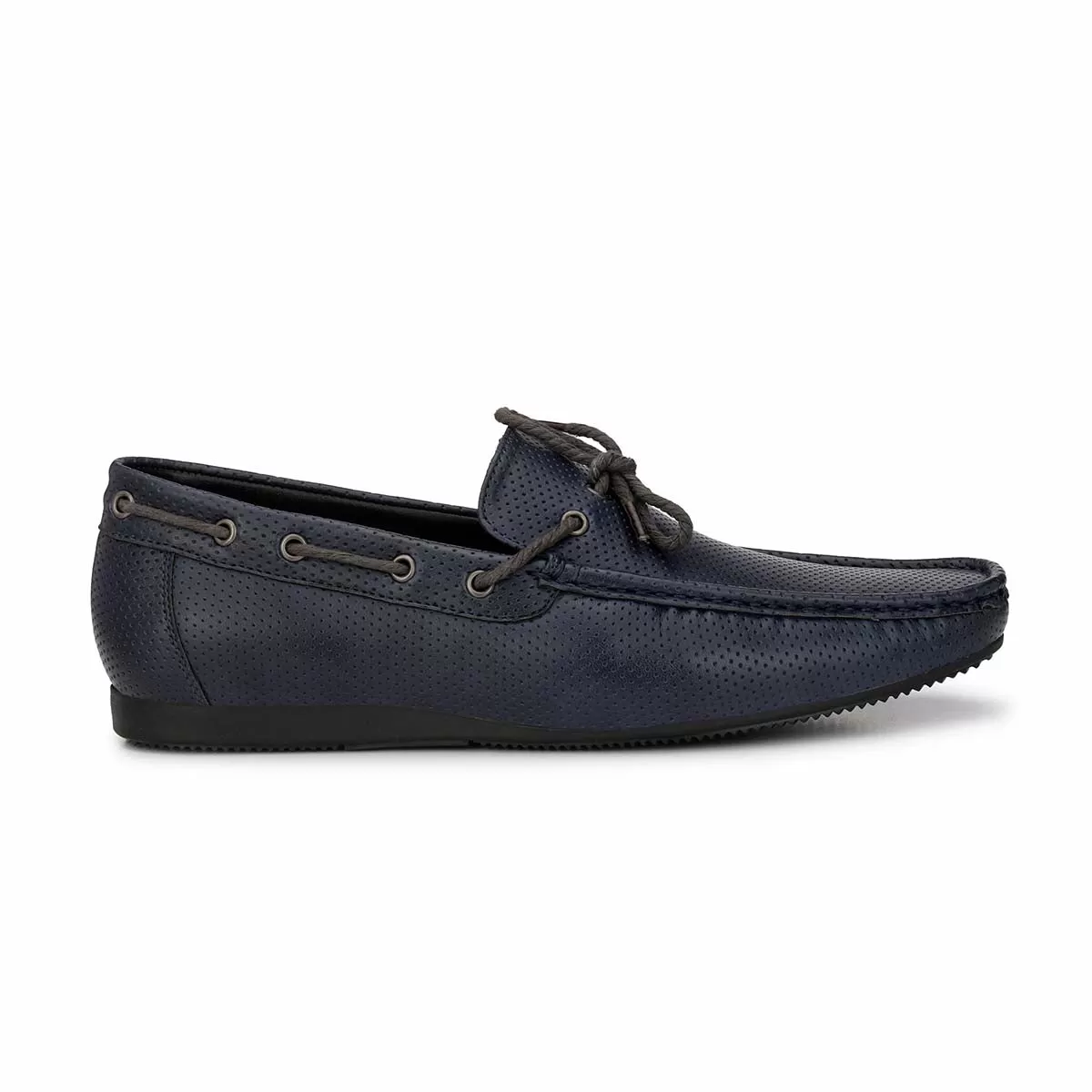 Blue Casual Contrast Bow Loafers