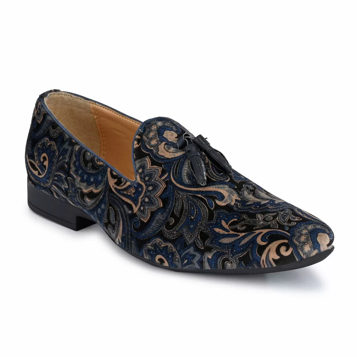 Blue Paisley Tassel Loafers