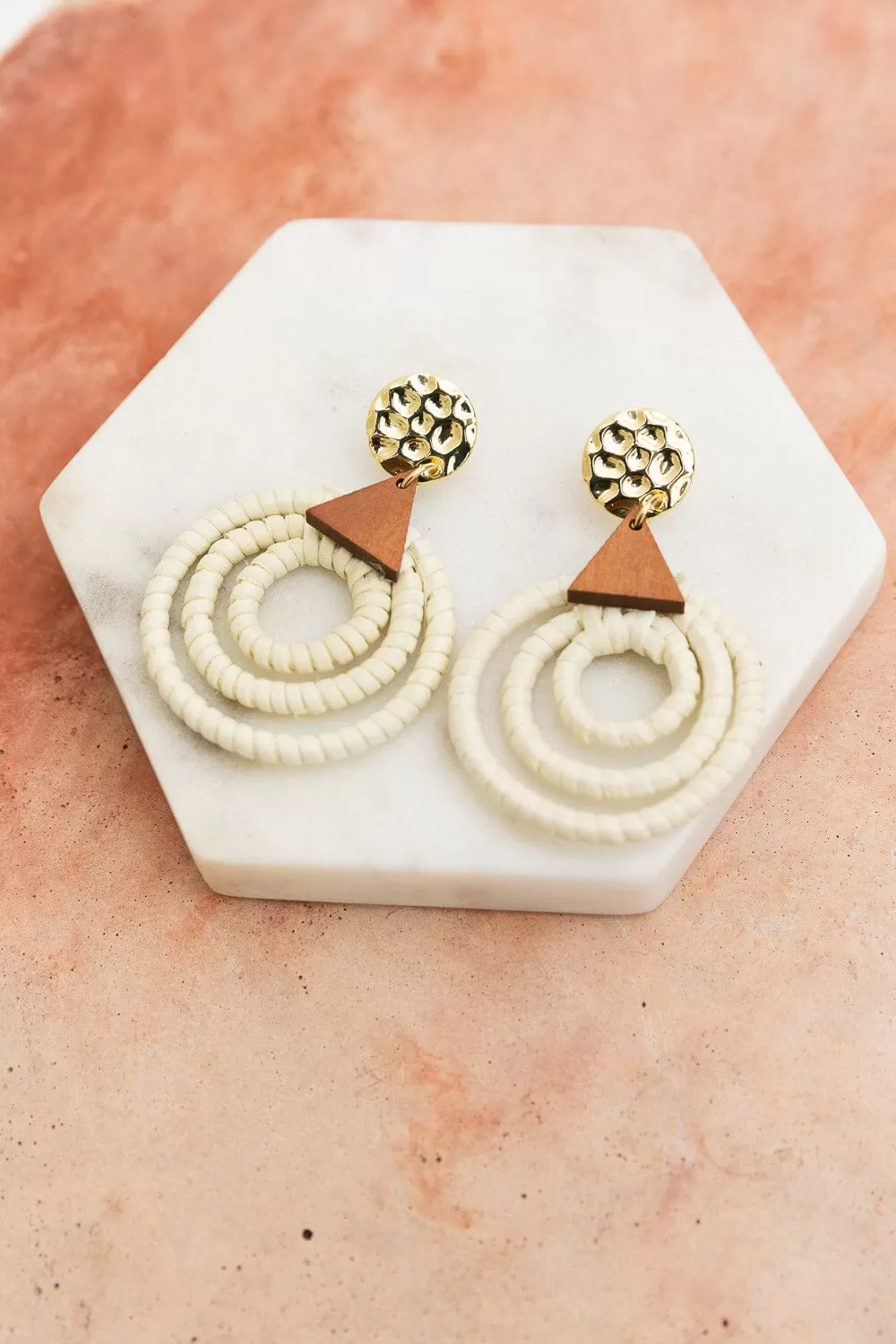 Bohemian Dream Rattan Circle Drop Earrings