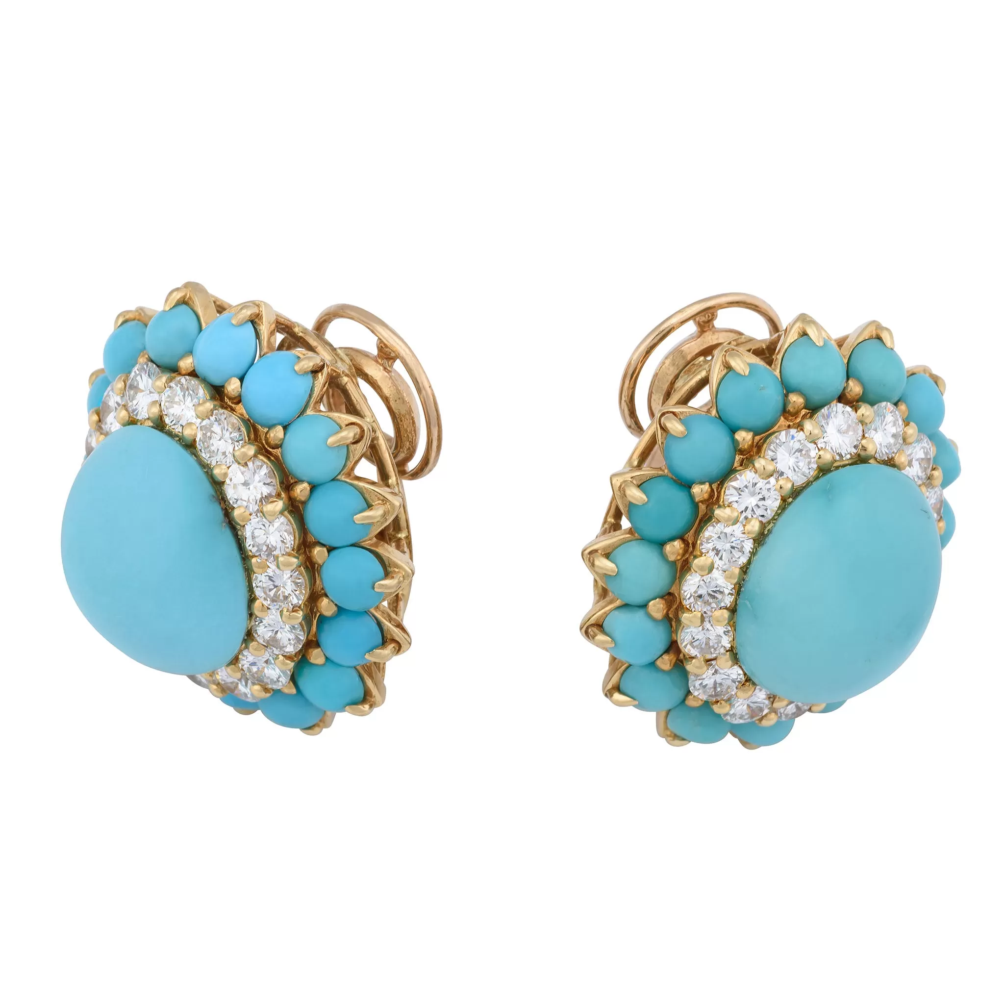 Boucheron Turquoise and Diamond Earrings