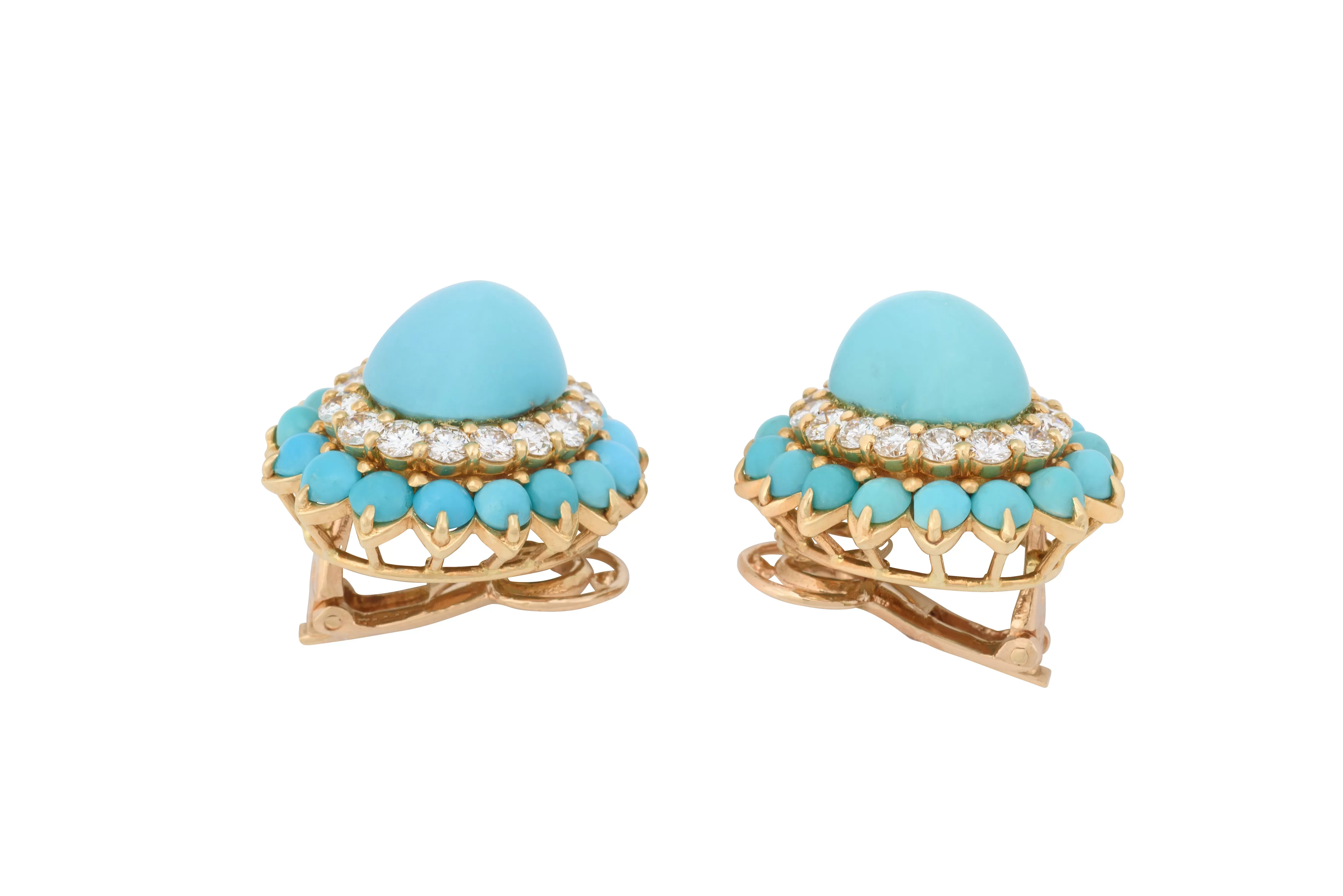 Boucheron Turquoise and Diamond Earrings