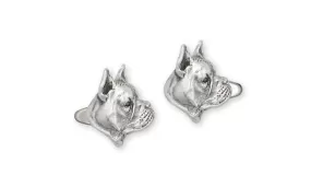 Boxer Cufflinks Jewelry Sterling Silver Handmade Dog Cufflinks BX4-CL