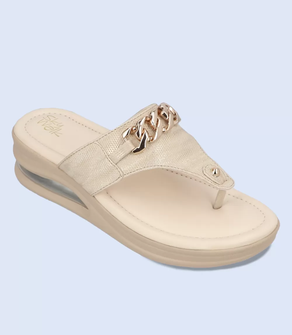 BW9752-BEIGE-Women Comfort Chappal