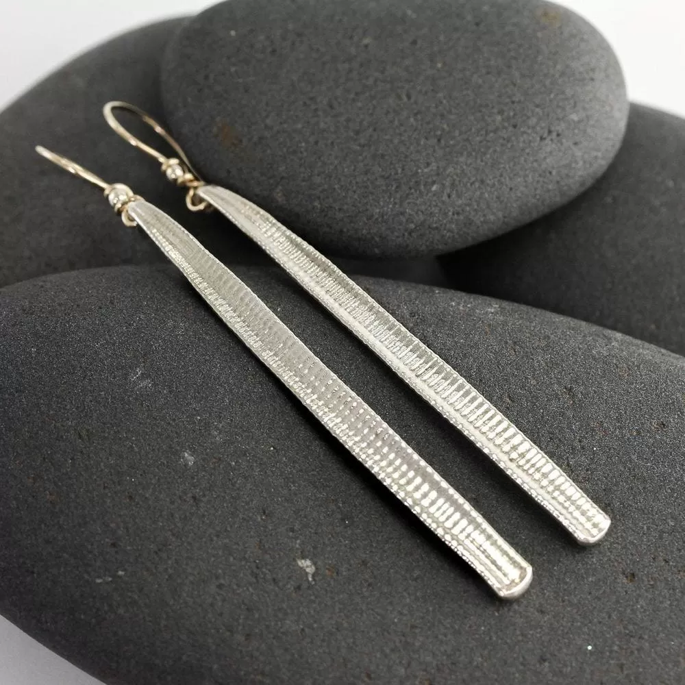 Cactus Spine Earrings in Silver