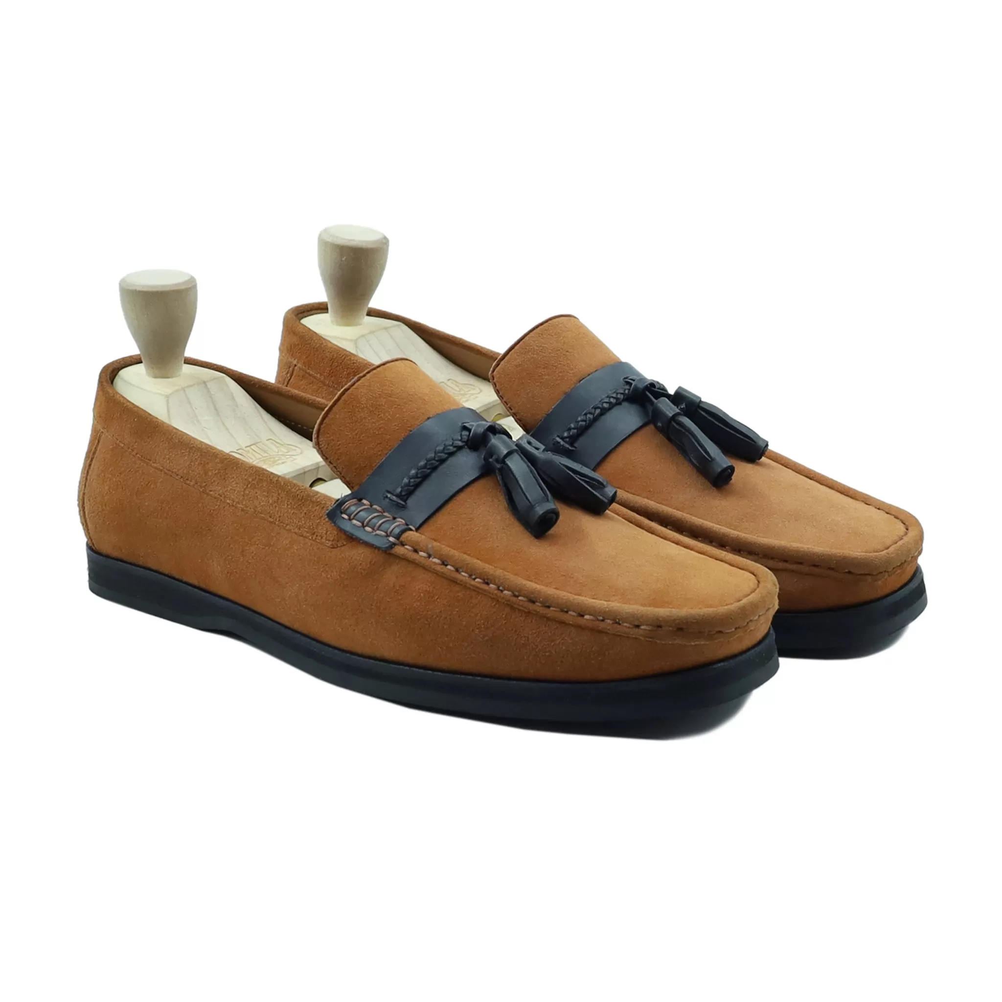 Carnelian - Men's Tan Kid Suede Loafer