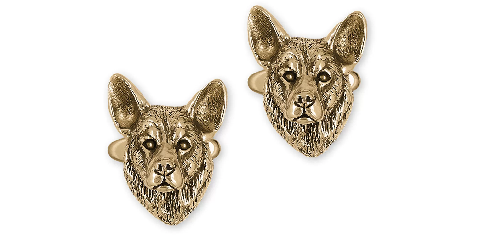 Cattle Dog Cufflinks 14k Gold Vermeil Handmade Australian Cattle Dog Jewelry  CTD2-CLVM