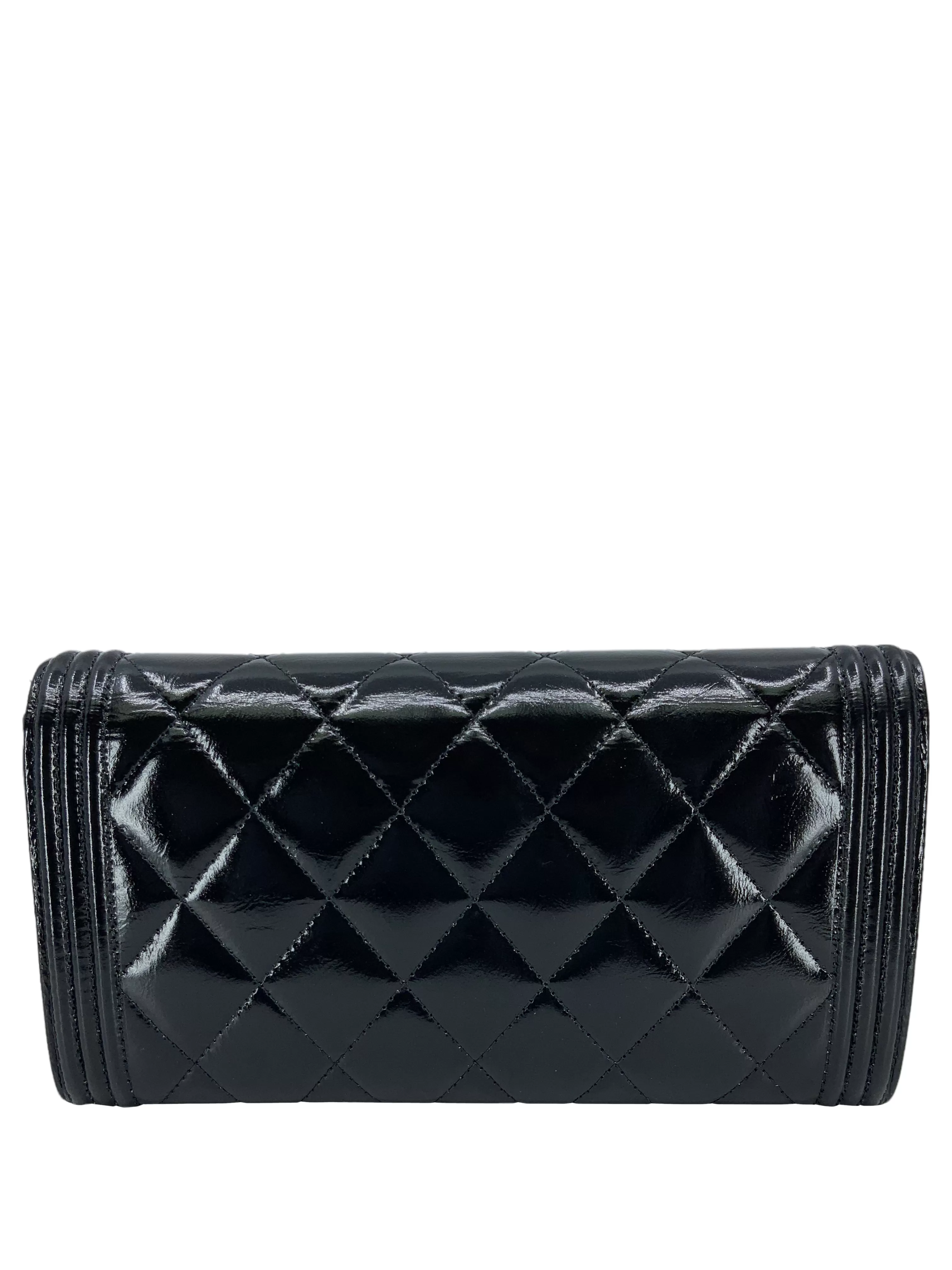 Chanel Quilted Glazed Aged Calfskin Long Boy Flap Wallet