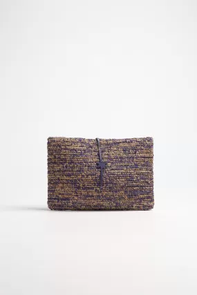 Clutch Raffia in Lavender/Tan