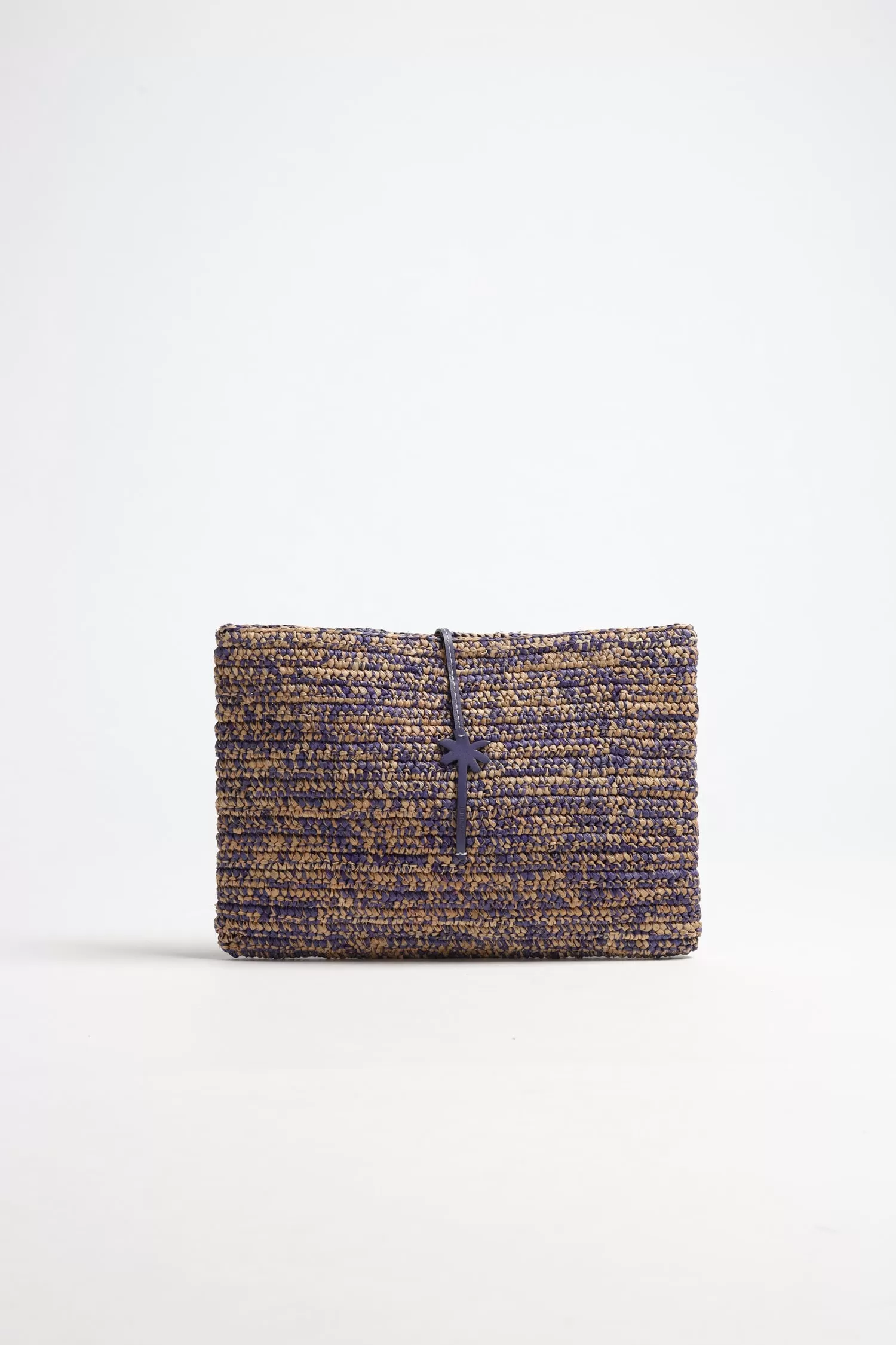 Clutch Raffia in Lavender/Tan