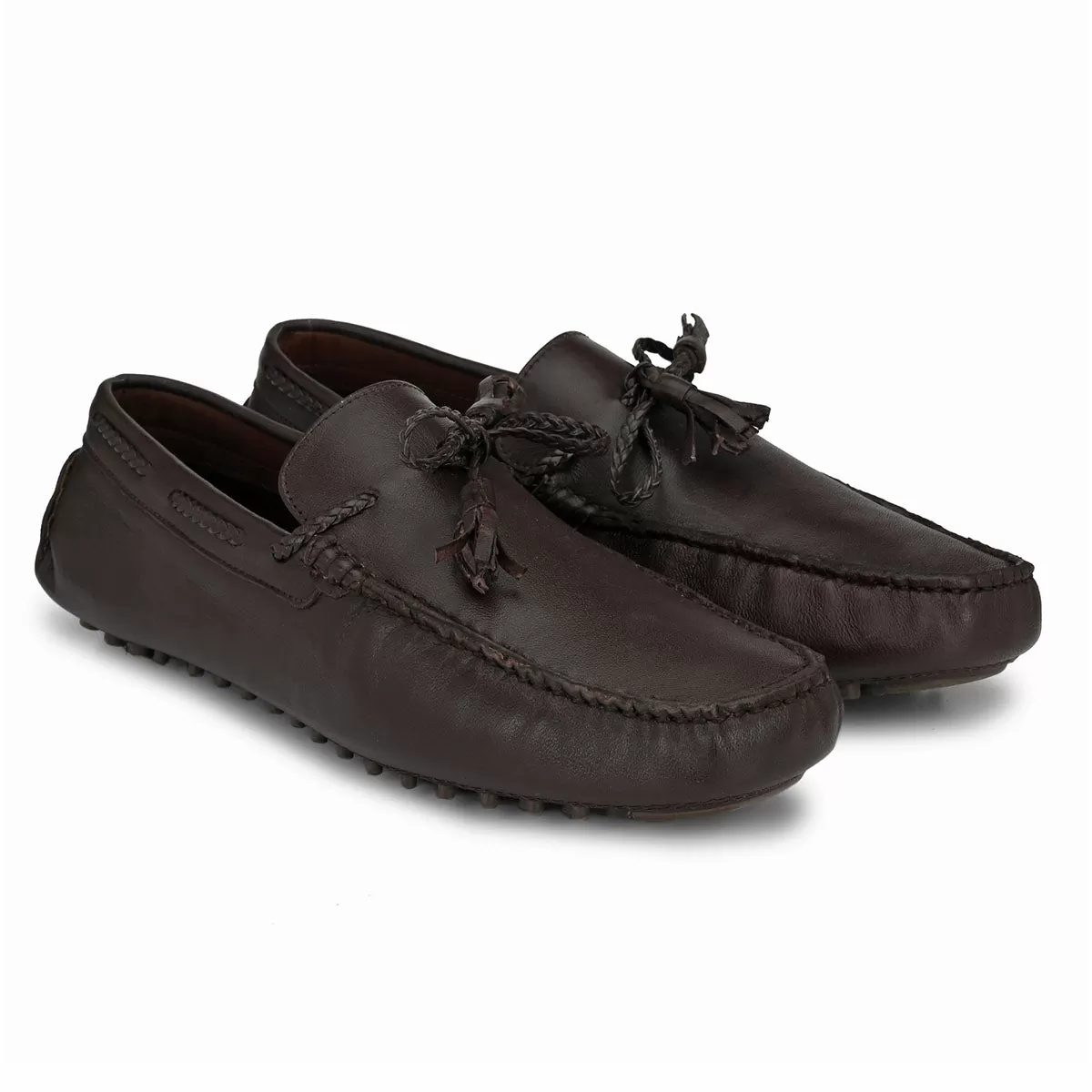 coffee tassel loafers