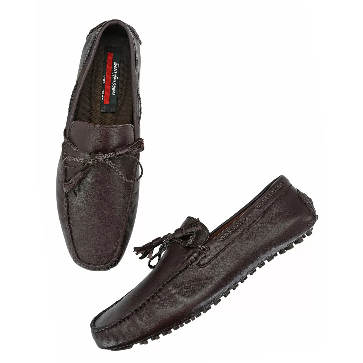 coffee tassel loafers