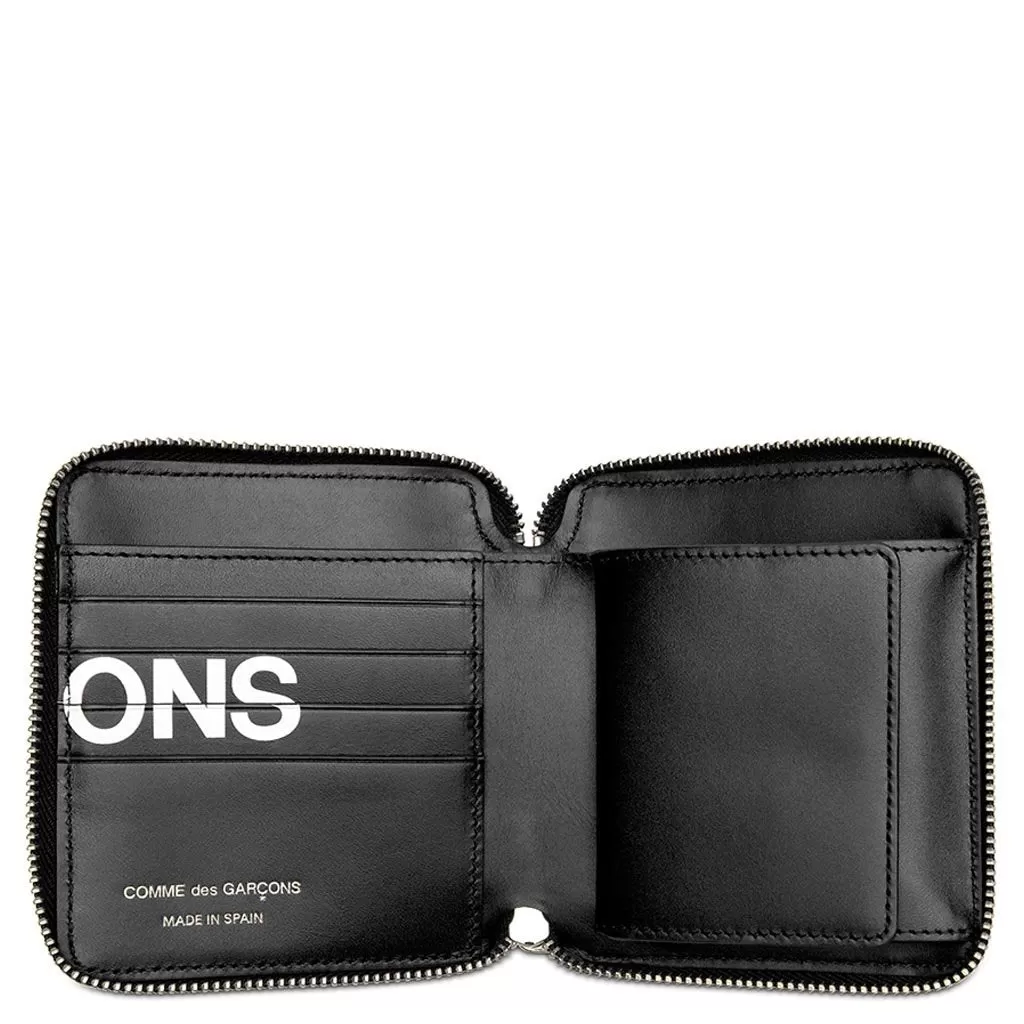 Comme des Garcons Huge Logo Leather Wallet - Black