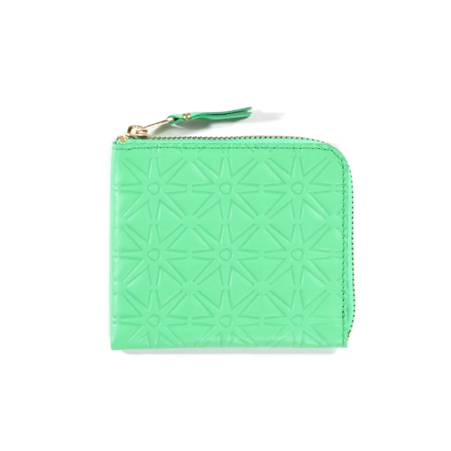 COMME DES GARCONS SA310E EMBOSSED LEATHER ZIP WALLET GREEN