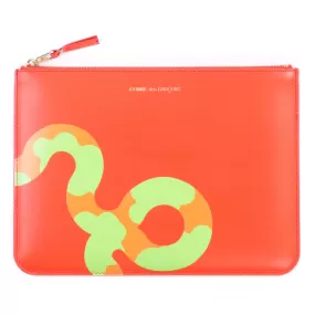 COMME DES GARCONS SA5100 RUBY EYES ZIP WALLET ORANGE