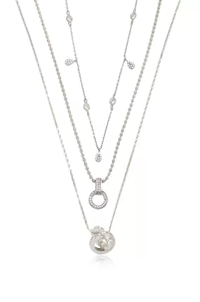 Dainty Crystal Trio Necklace Set