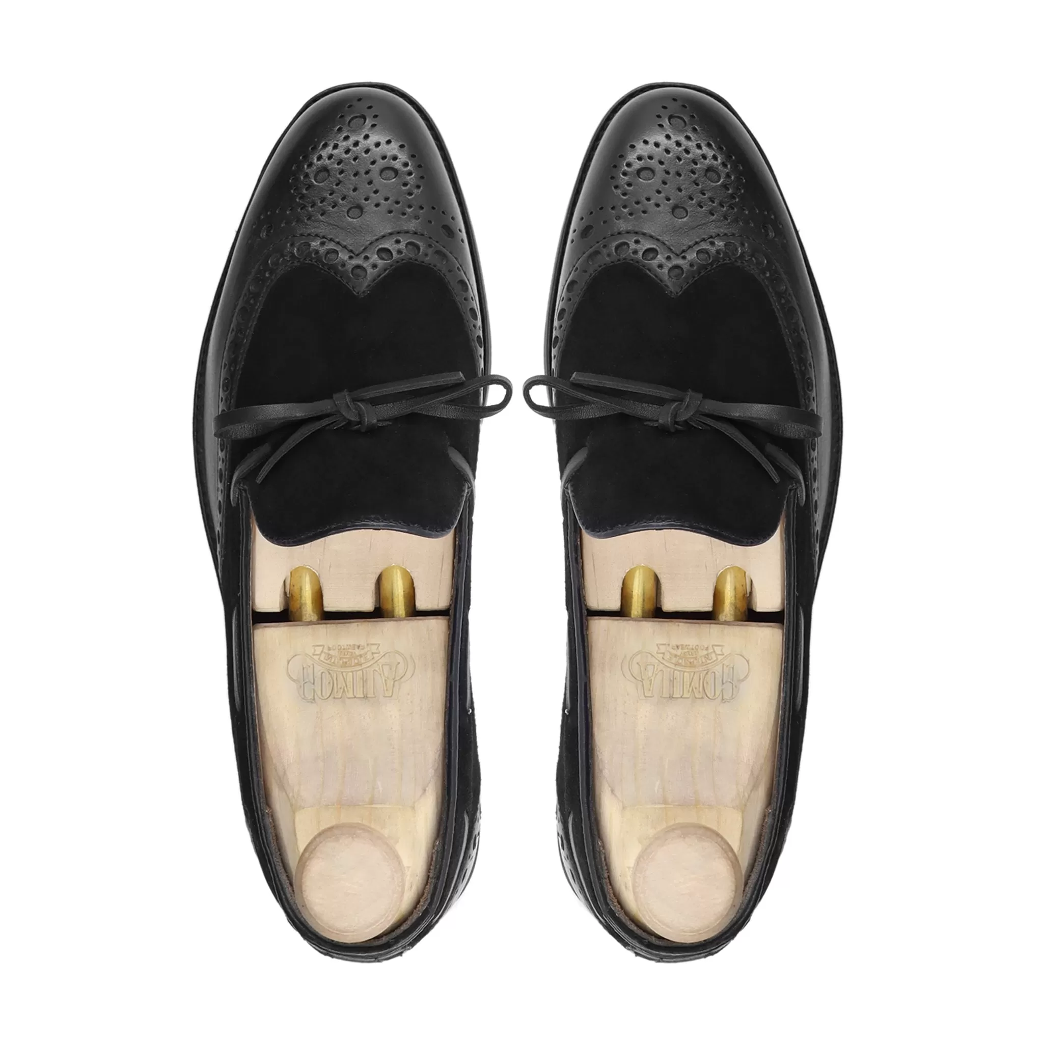 Dubnion - Men's Black Calf Leather And Kid Suede Loafer