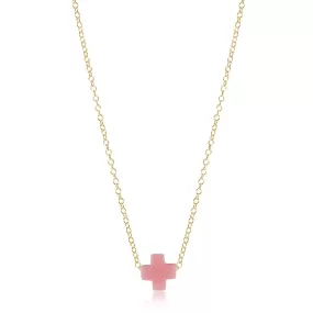 ENewton 16 Pink Gold Signature Cross Necklace