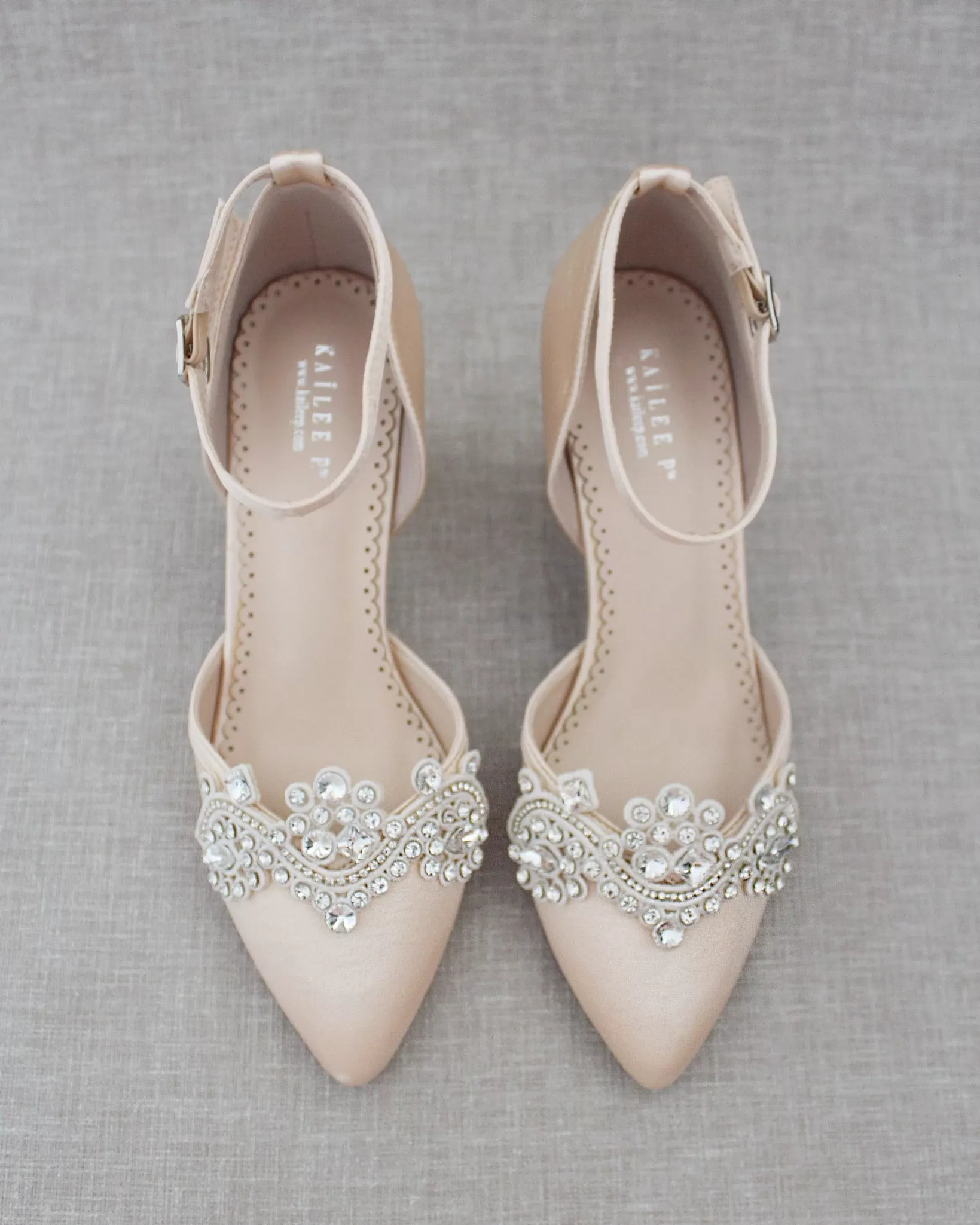 Evening Block Heel with Rhinestones Detail