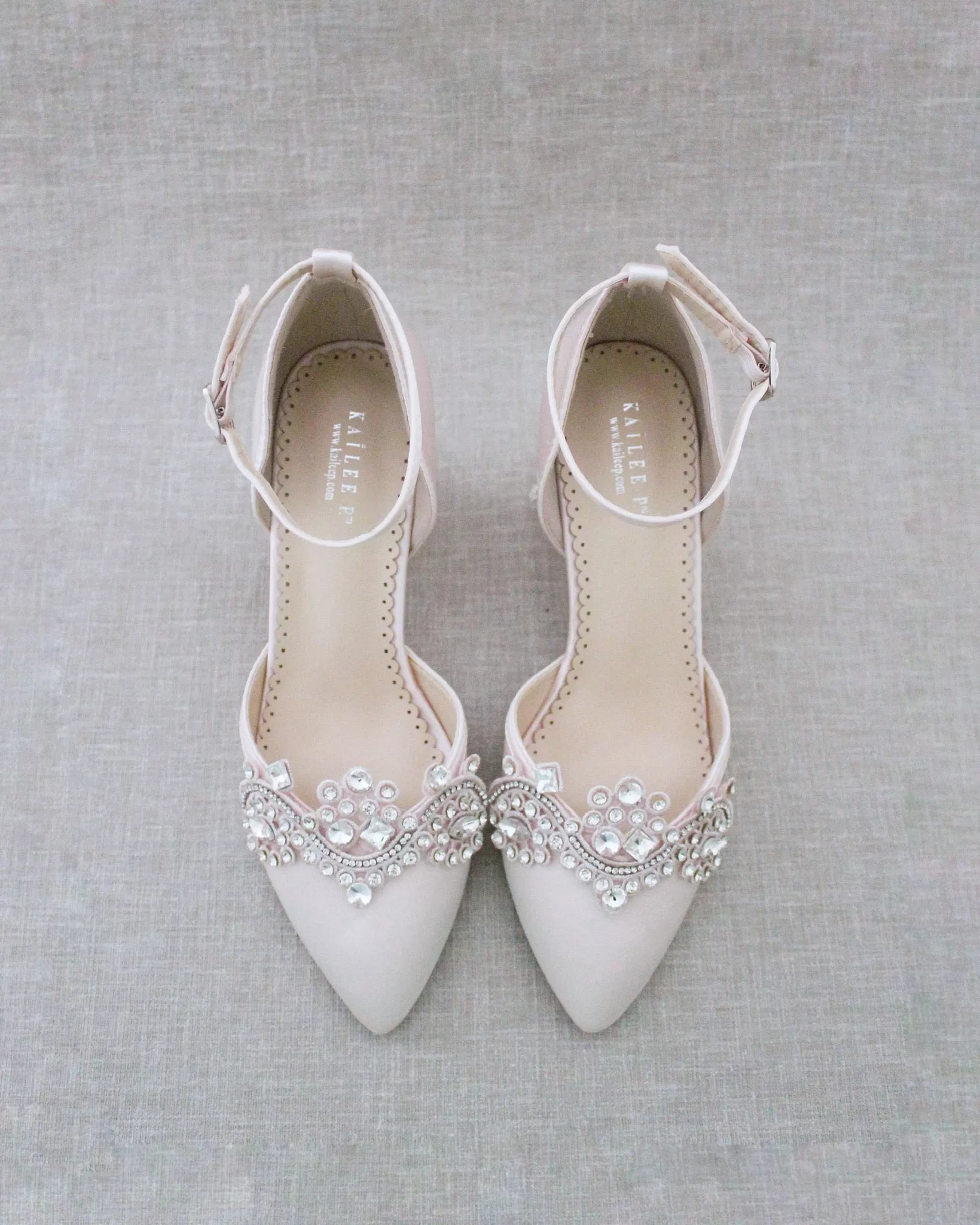 Evening Block Heel with Rhinestones Detail