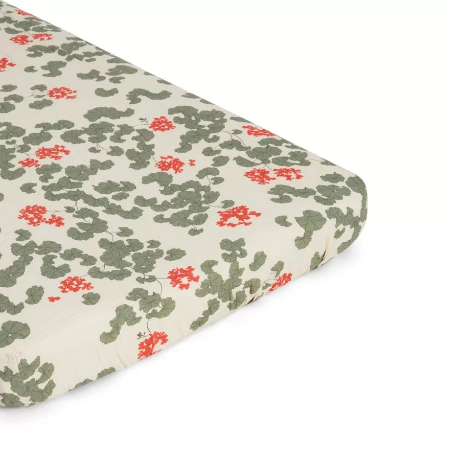 Garbo&Friends Pelargonium Muslin Fitted Sheet Cot