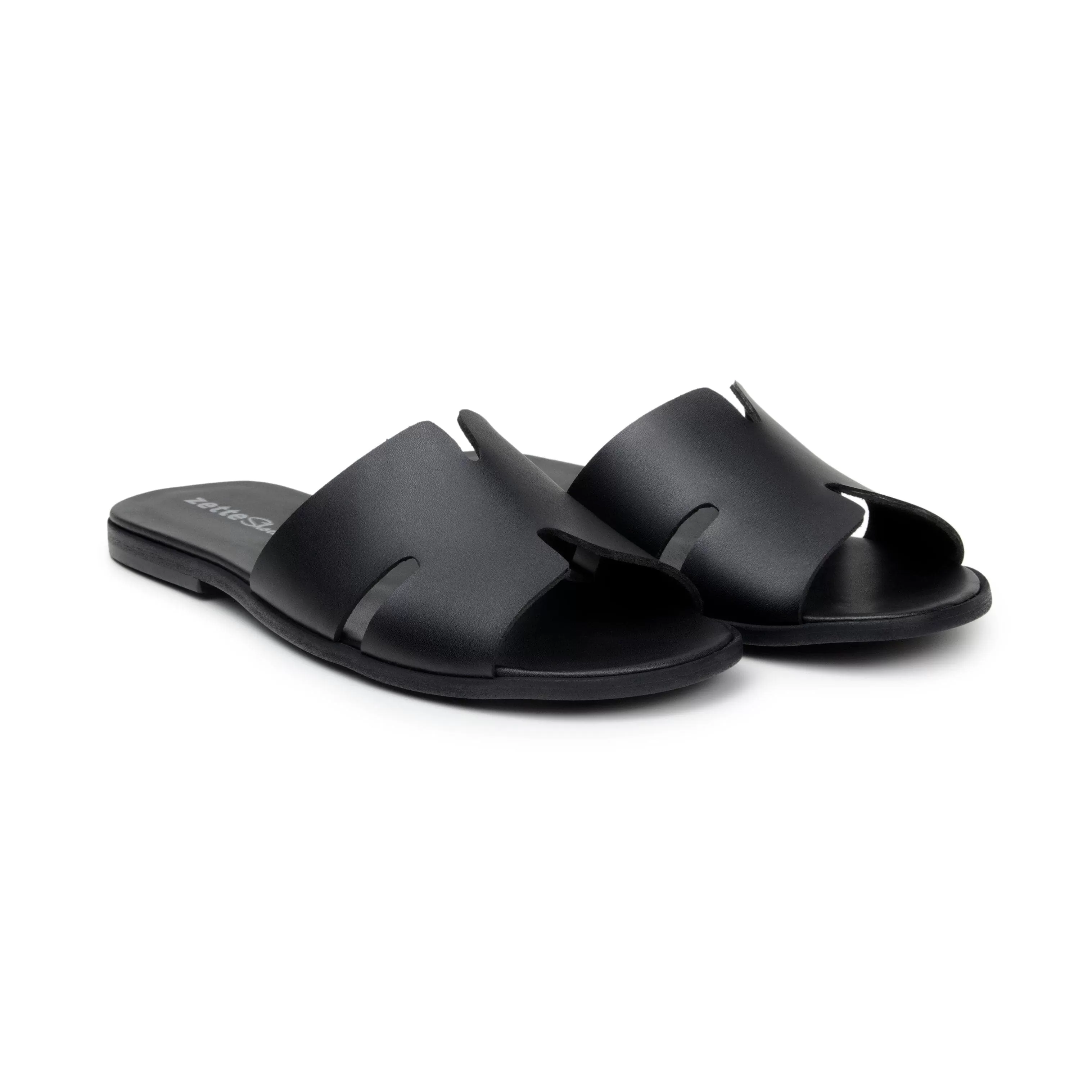 'Gregory' men's vegan leather sandal by Zette Shoes - black