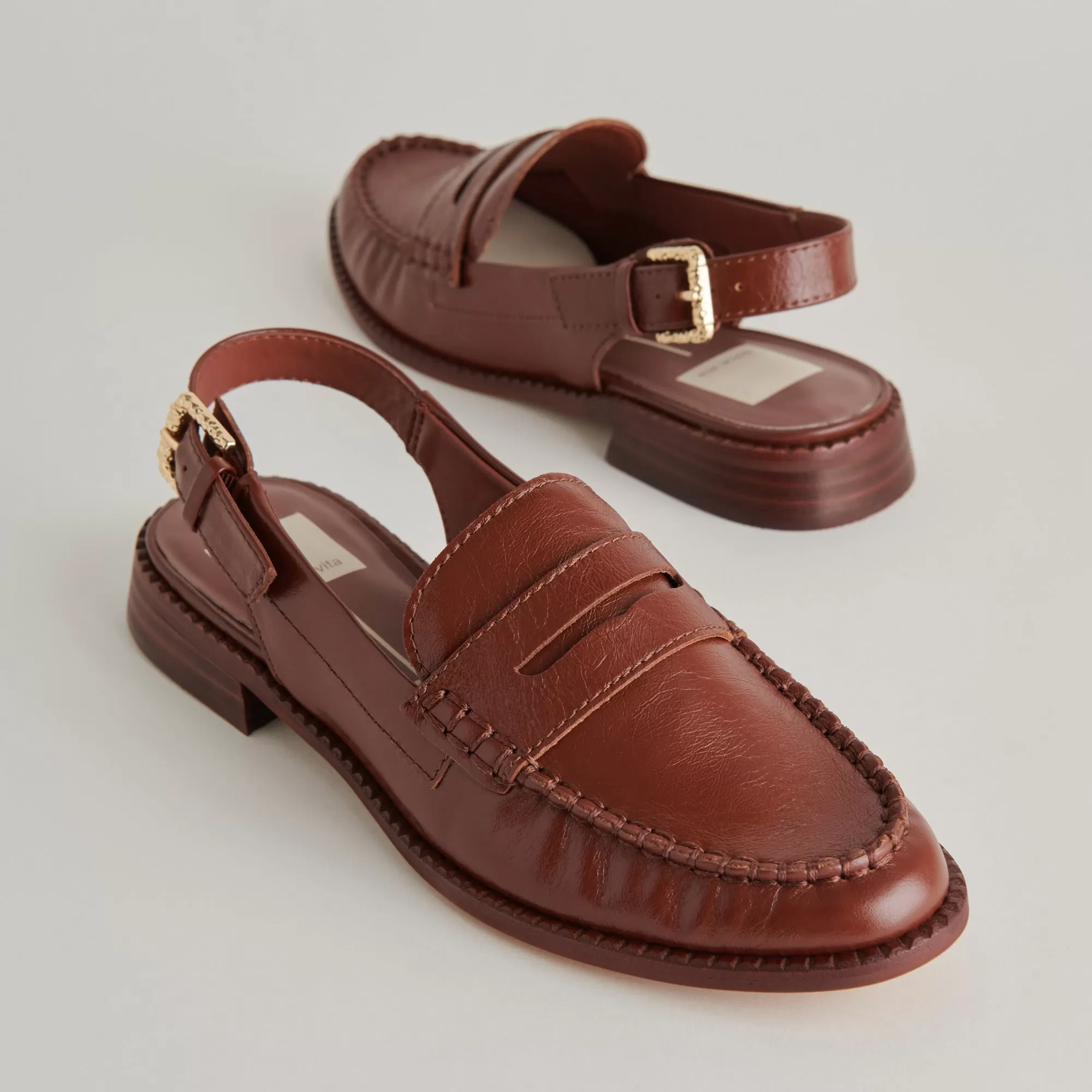 HARDI LOAFERS BROWN CRINKLE PATENT