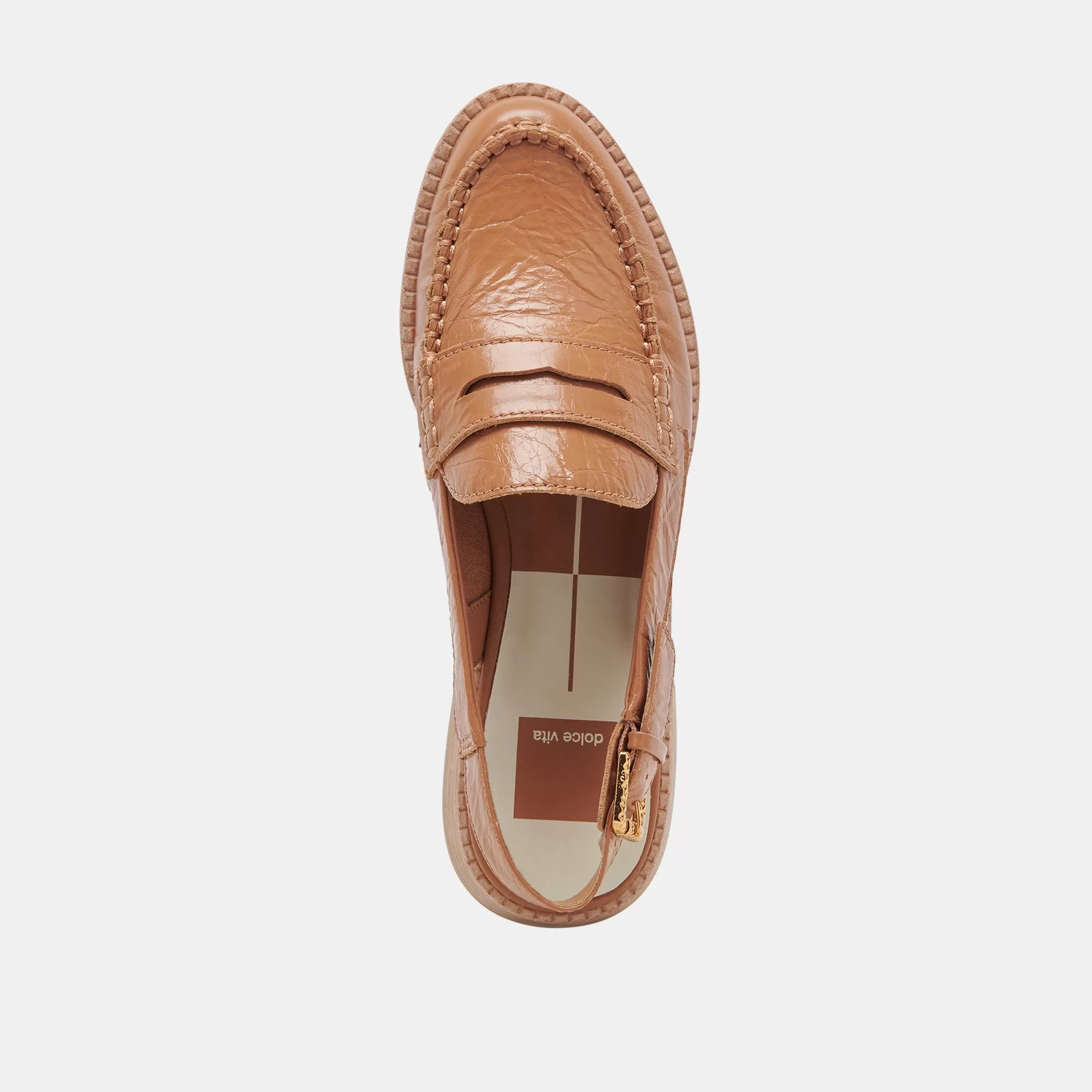 HARDI LOAFERS TAN CRINKLE PATENT