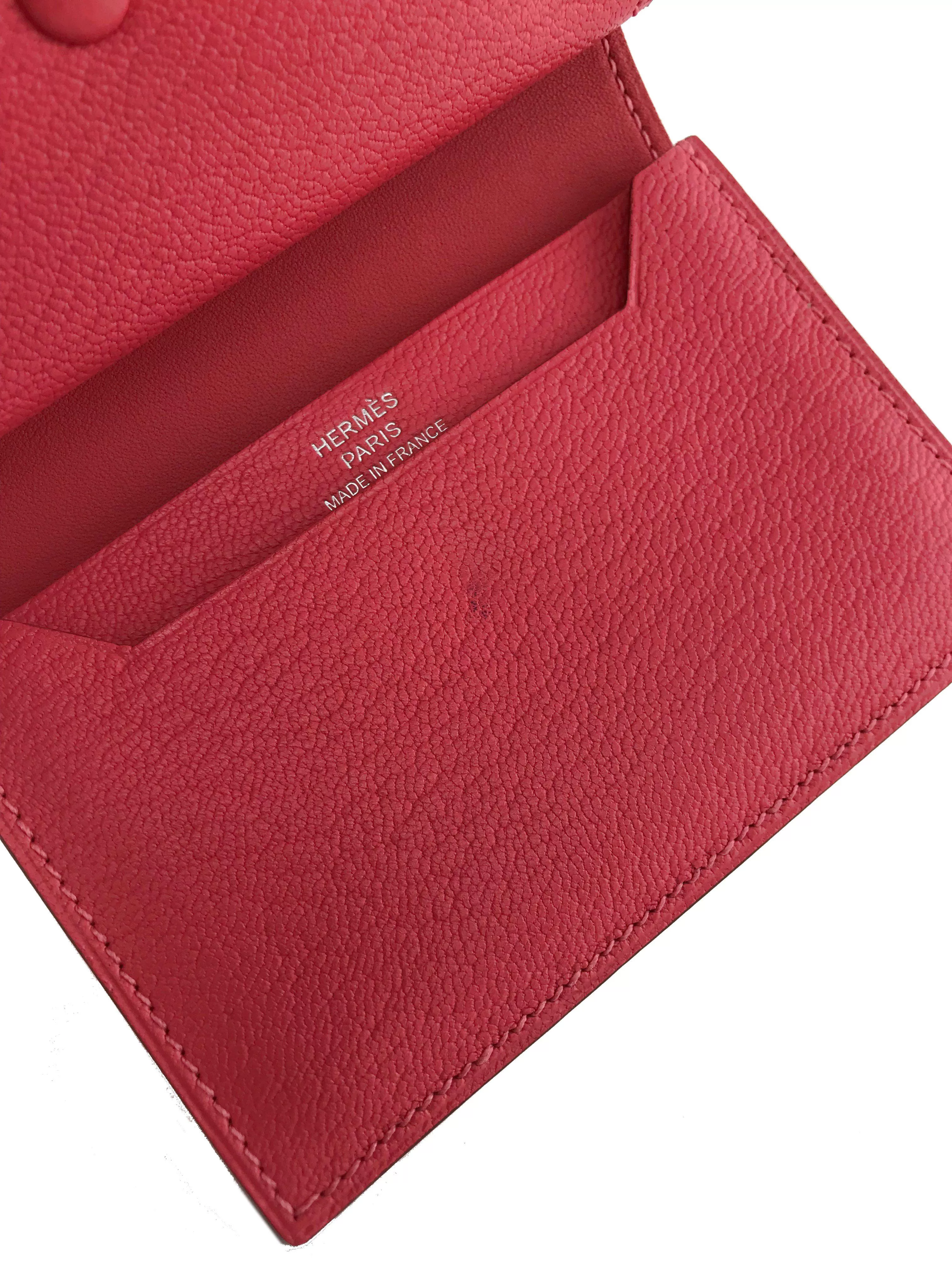 Hermes Chevre Mini Compact Bearn Card Holder Wallet