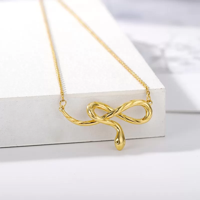 Infinity Shaped Snake Pendant Necklace