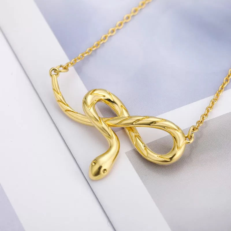 Infinity Shaped Snake Pendant Necklace