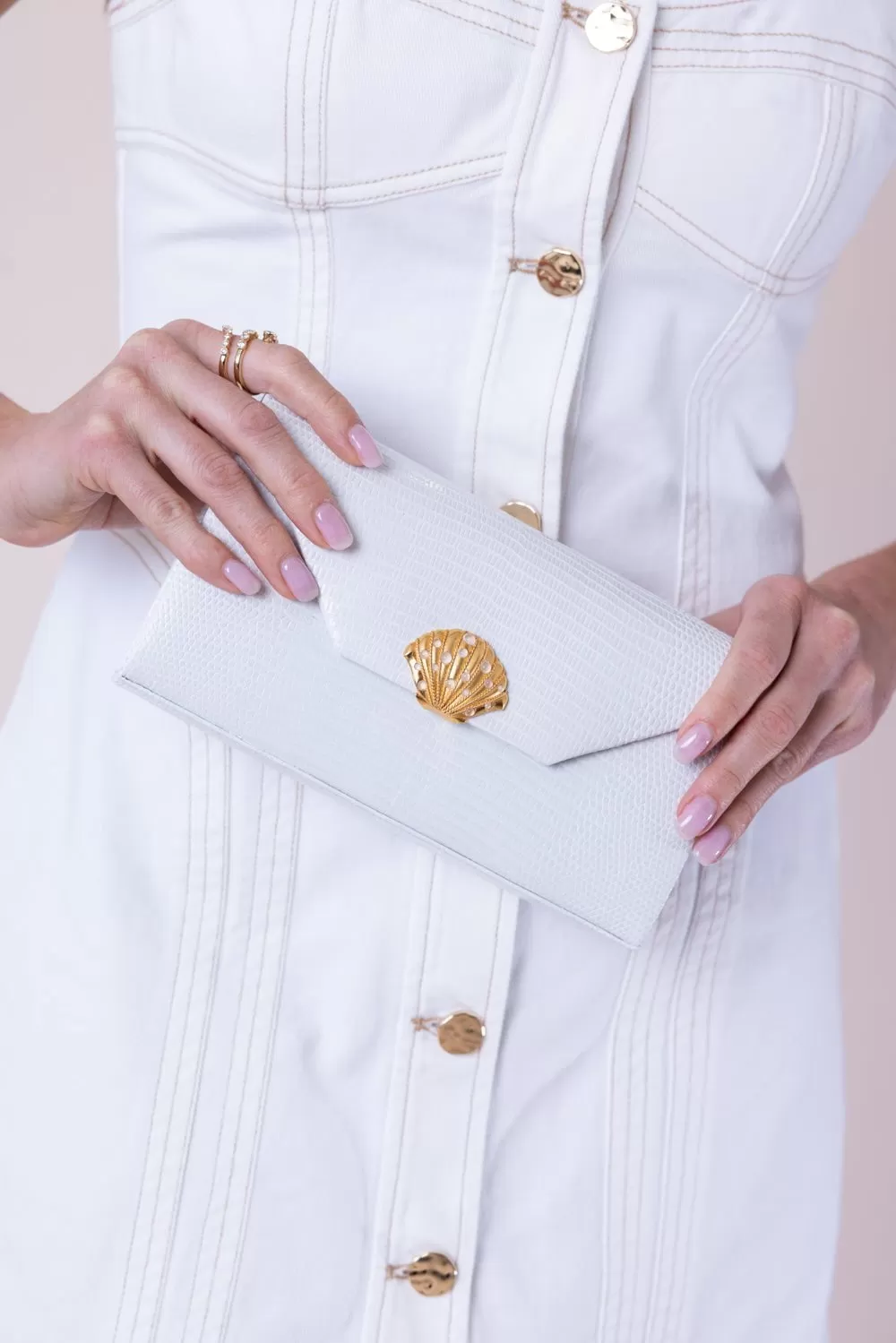 Isabel Box Clutch - White