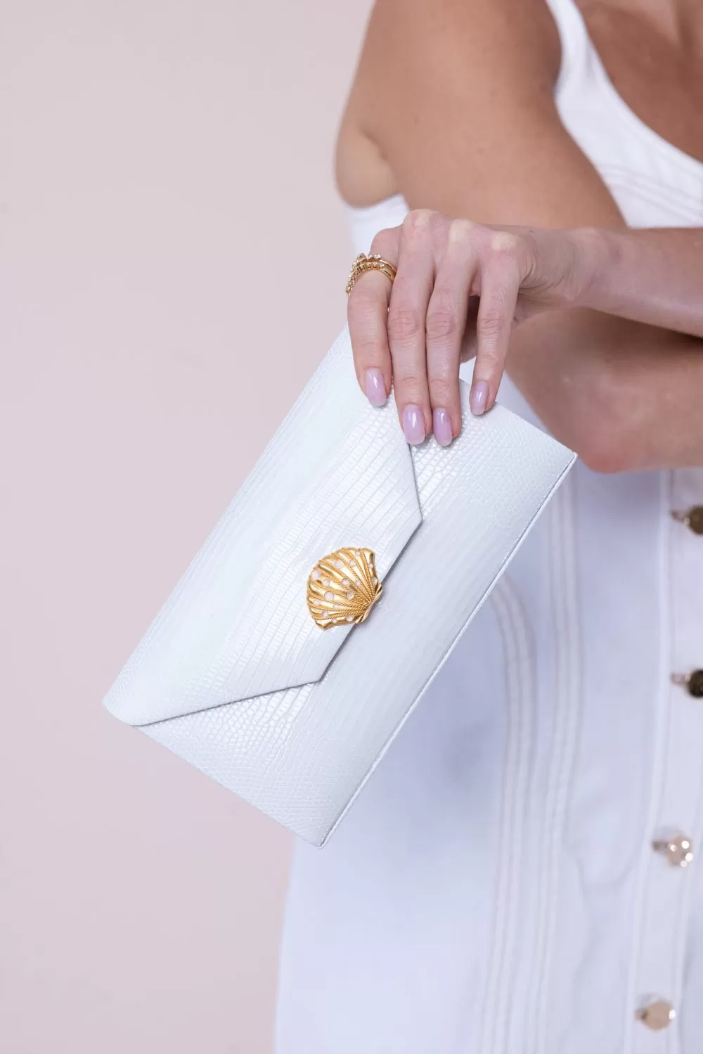 Isabel Box Clutch - White