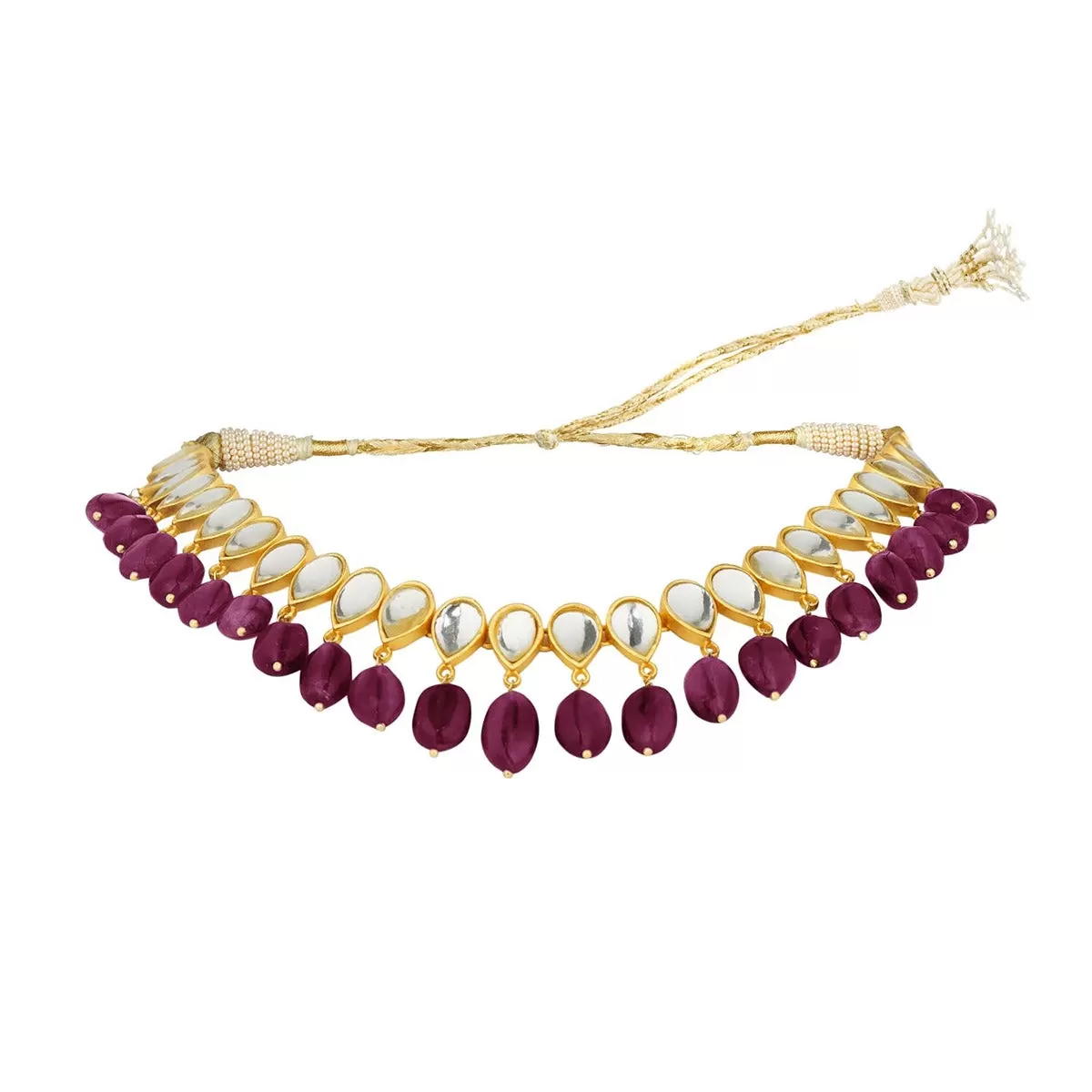 Jashn Choker Necklace - Rani Pink Hued Stone