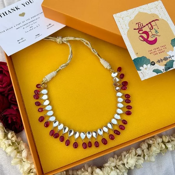 Jashn Choker Necklace - Rani Pink Hued Stone